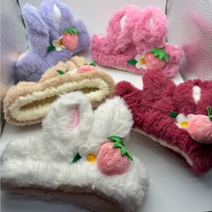 (1 pc) Fluffy Bunny Ear Spa Headbands